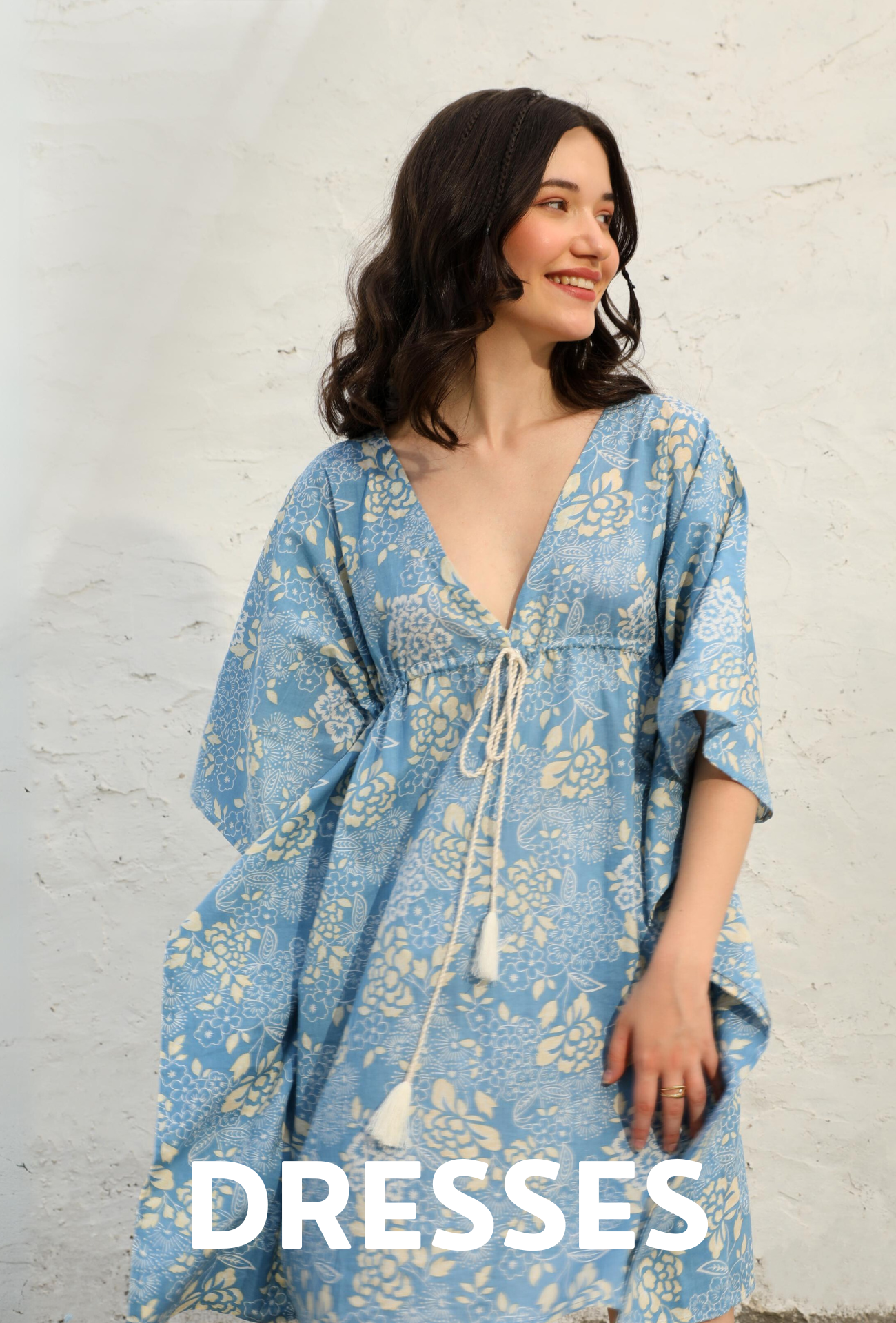 Blue Breeze Kaftan Dress made from 100% Rayon