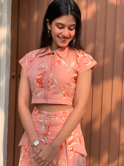 Peach Crush Co-ord Set worn by model