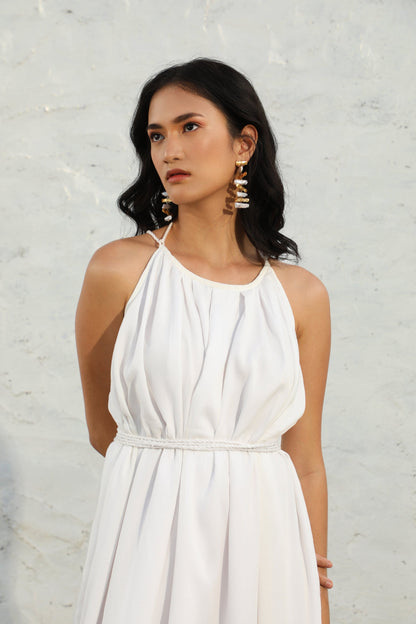 white reverie dress front pose 